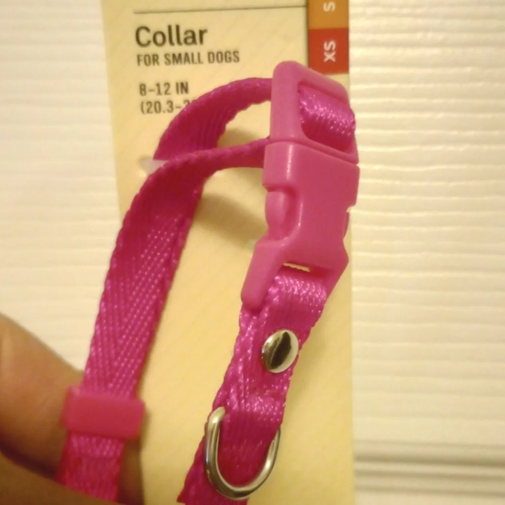Pink puppy collar. Pink, size Small